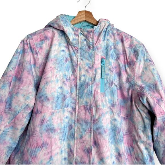 Eddie Bauer Water Color Insulated Hooded Parka Coat Girl's Size XL 16 - Picture 3 of 13